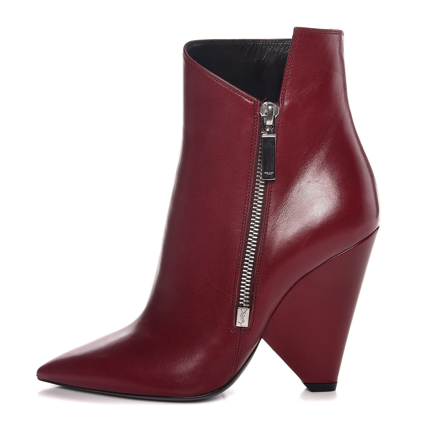 Calfskin Niki Zip Boots 36 French Burgundy