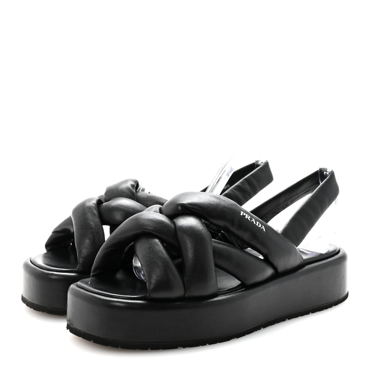 Nappa Padded Blow 20mm Slingback Sandals 37.5 Black