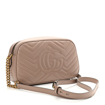Gucci Calfskin Matelasse Small GG Marmont Chain Shoulder Bag Porcelain Rose 3 of 11