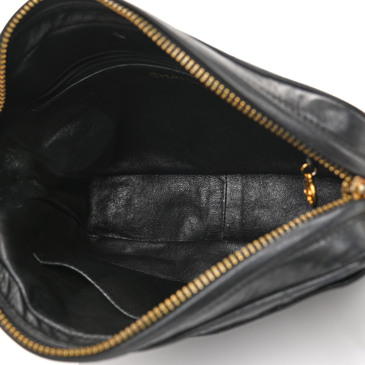Lambskin Quilted CC Tassel Camera Case Black