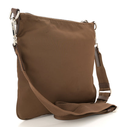 Prada Tessuto Nylon Saffiano Flat Messenger Bag Brown 3 of 10