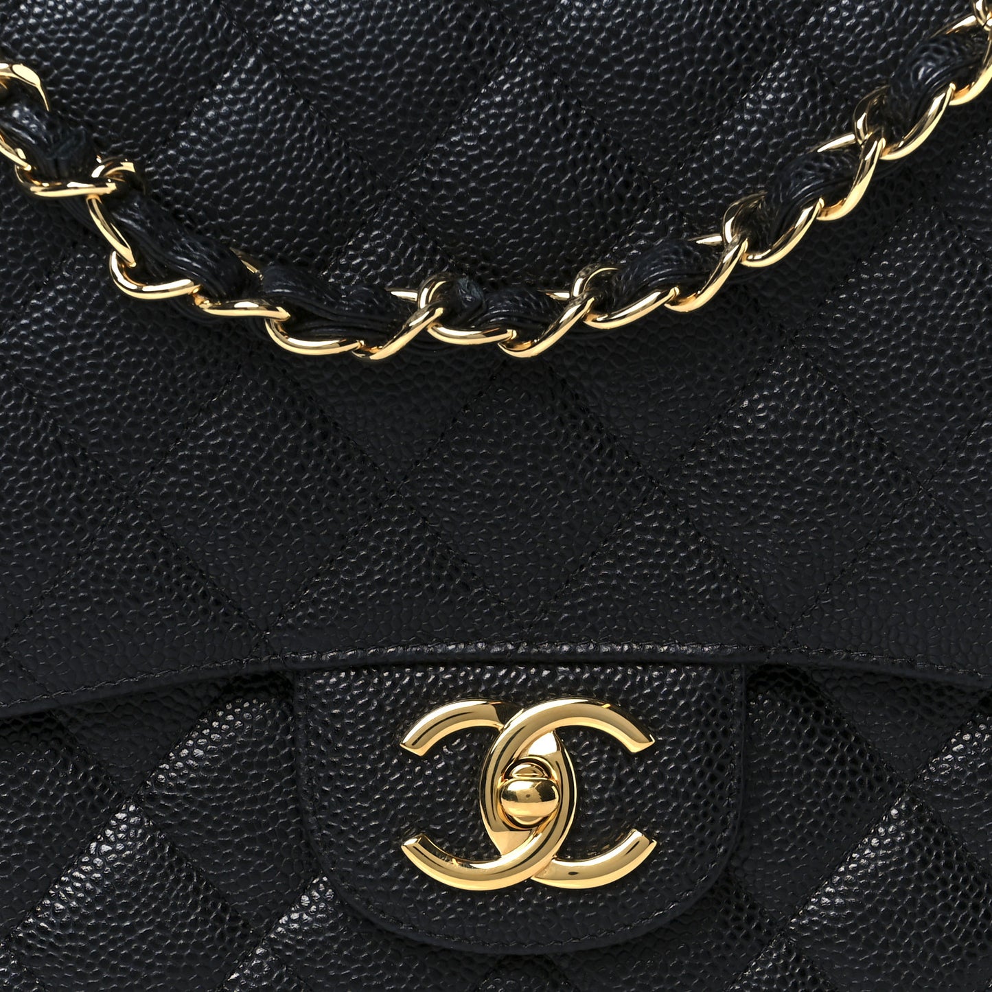 Caviar Quilted Maxi Double Flap Black