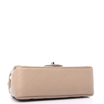 Chanel Lambskin Quilted Mini Rectangular Flap Dark Beige 4 of 10