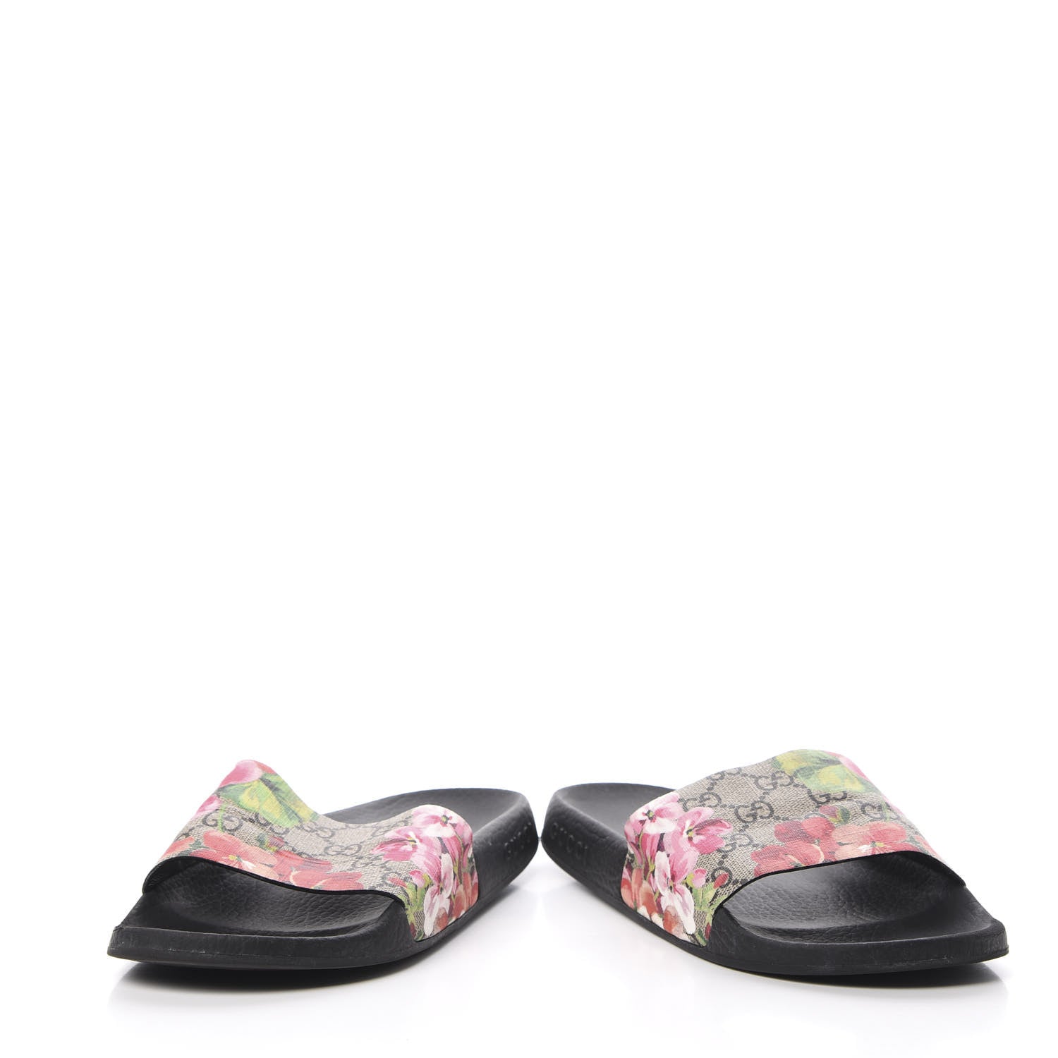 Gucci GG Supreme Monogram Blooms Slide Sandals 38 Beige Multicolor 6 of 10