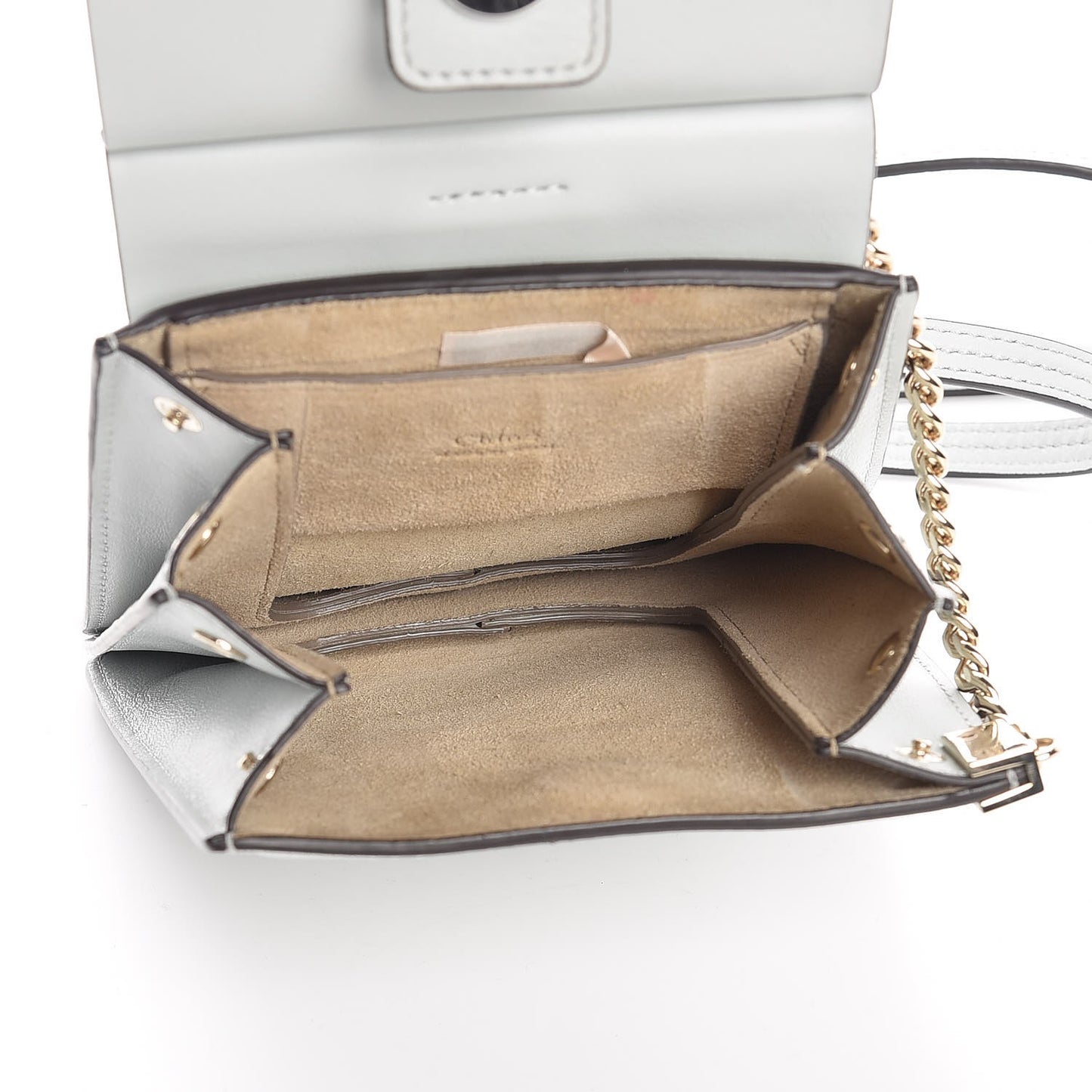 Suede Calfskin Mini Faye Bracelet Bag Airy Grey