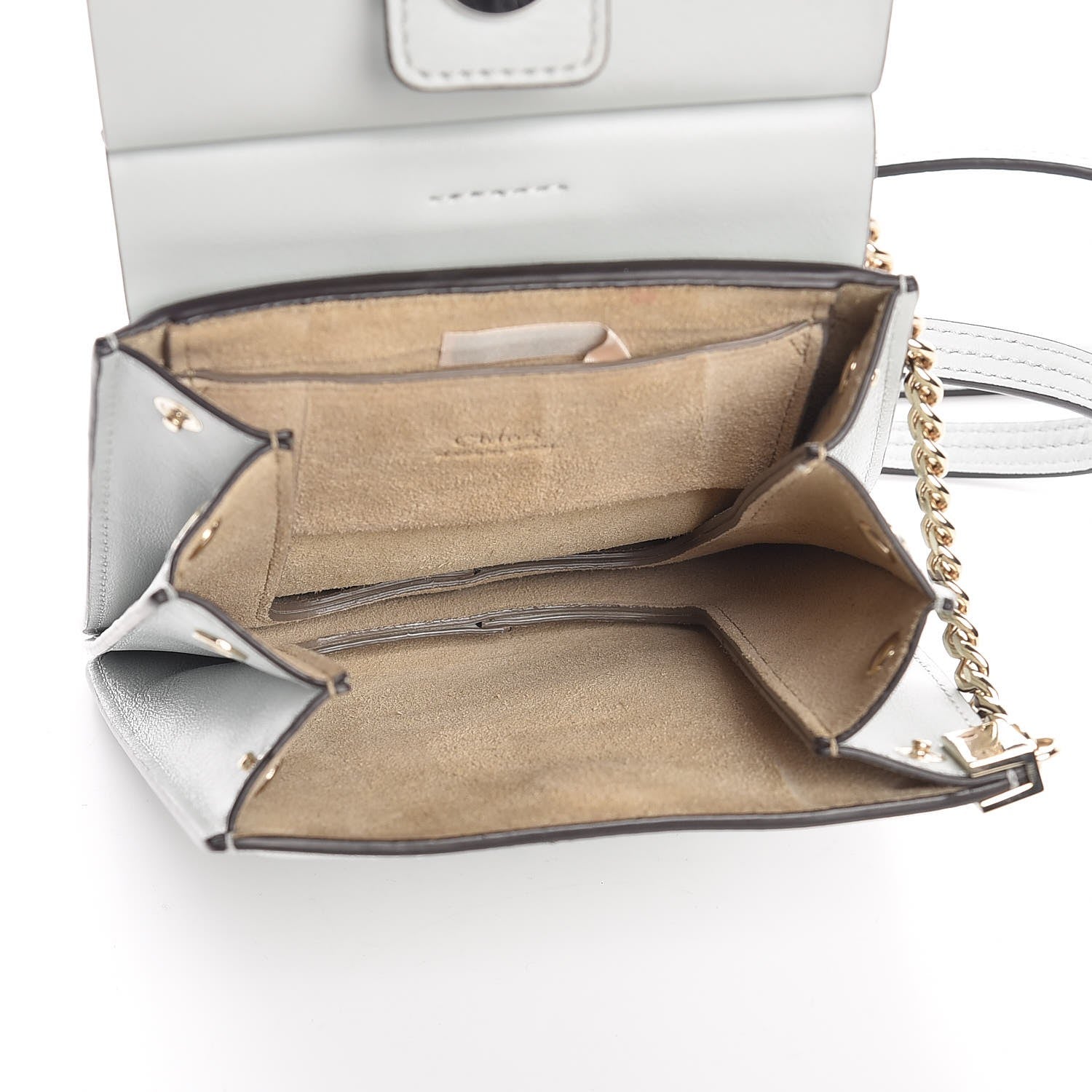 Chloe Suede Calfskin Mini Faye Bracelet Bag Airy Grey 5 of 9