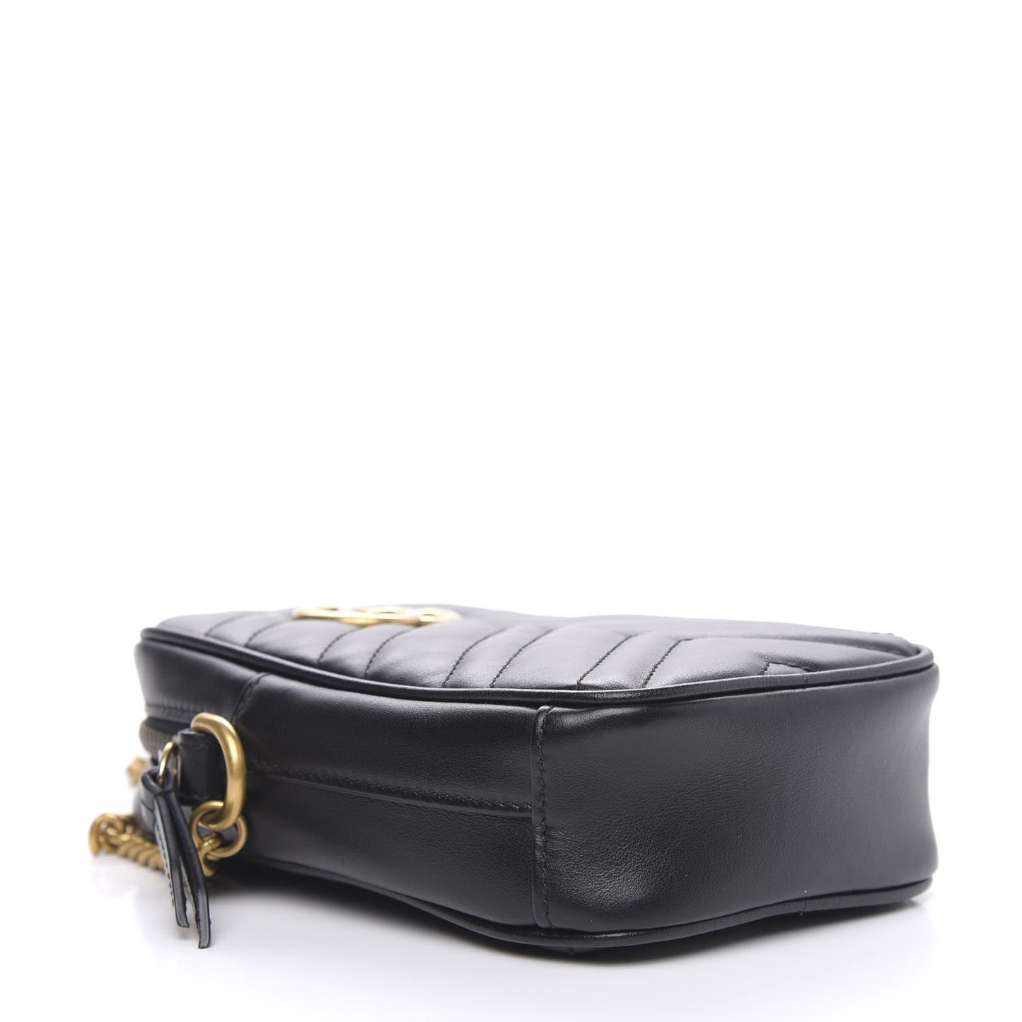 Calfskin Matelasse Mini GG Marmont Crossbody Bag Black