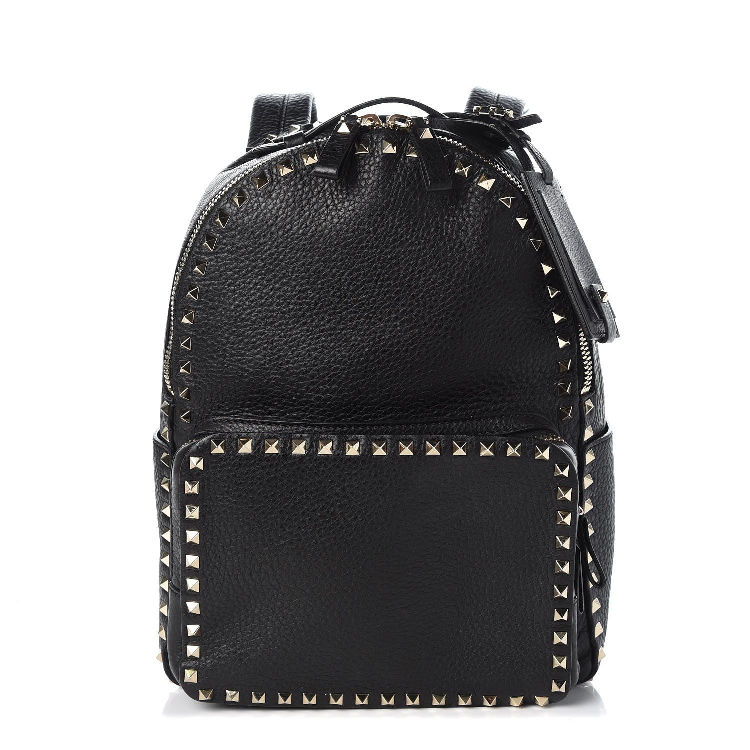 Valentino Garavani Grained Calfskin Medium Rockstud Backpack Black 1 of 6