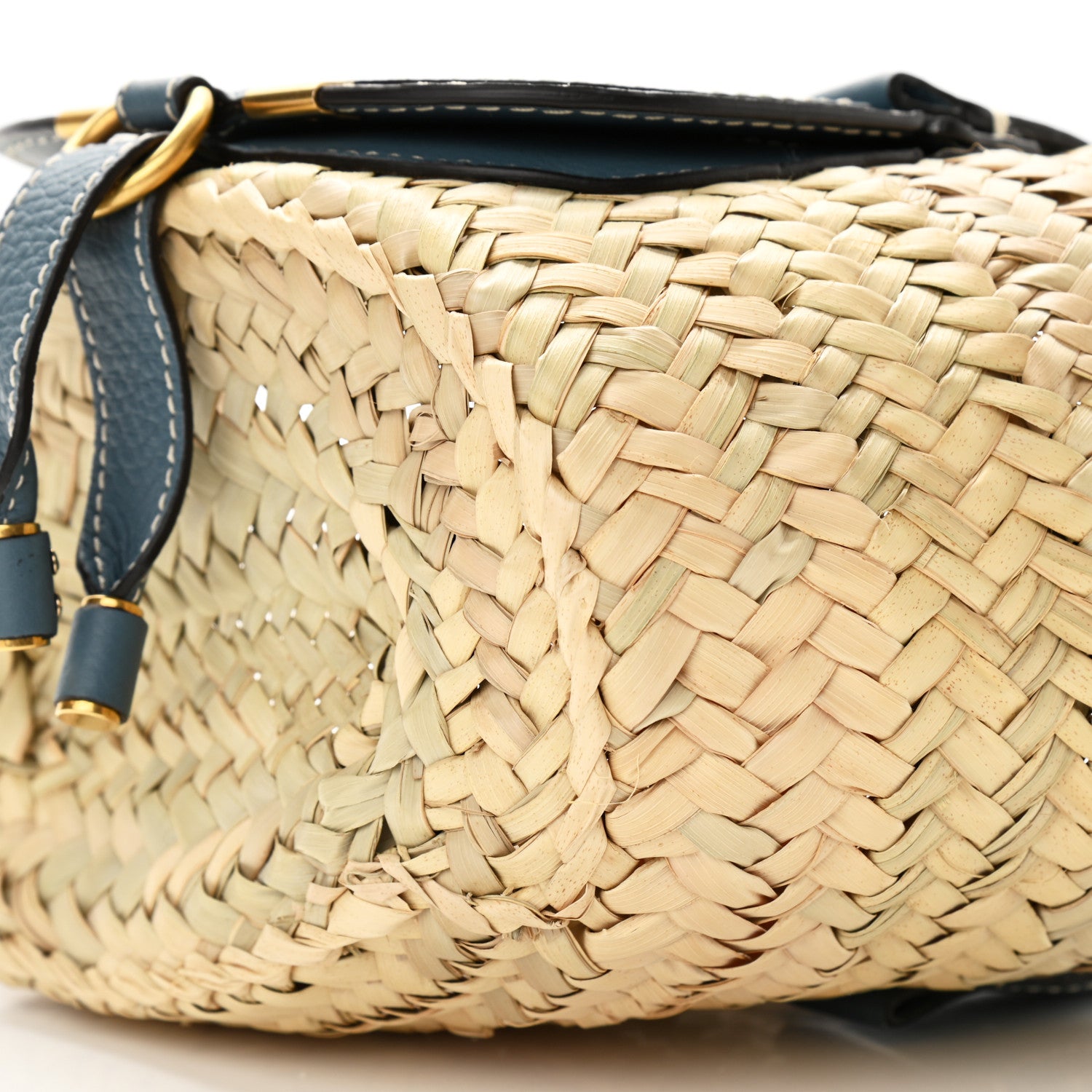 Chloe Raffia Small Grain Calfskin Small Marcie Basket Mirage Blue 12 of 12