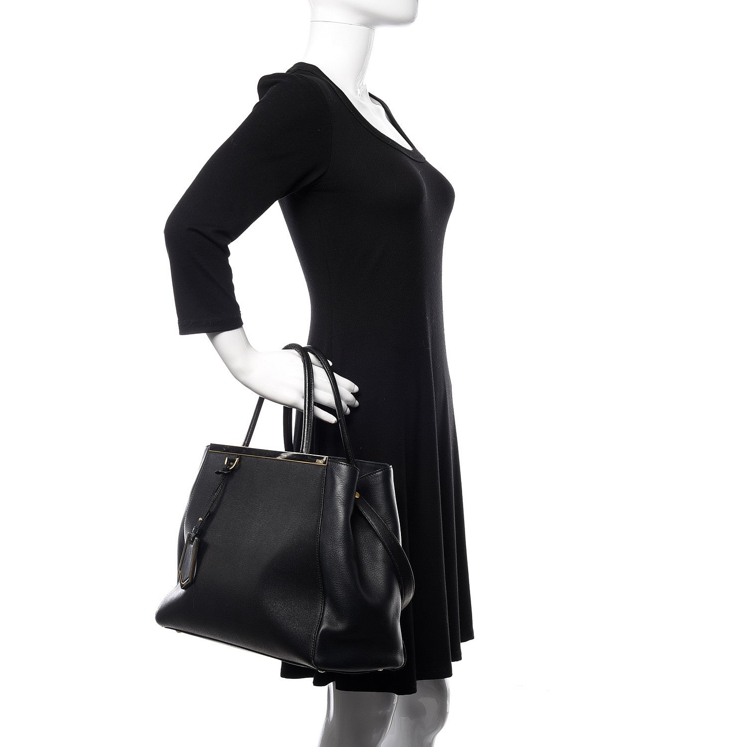 Fendi Vitello Elite Regular 2Jours Tote Black 2 of 17