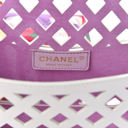 Chanel Lambskin Small Sea Through Flap White Multicolor 8 of 12