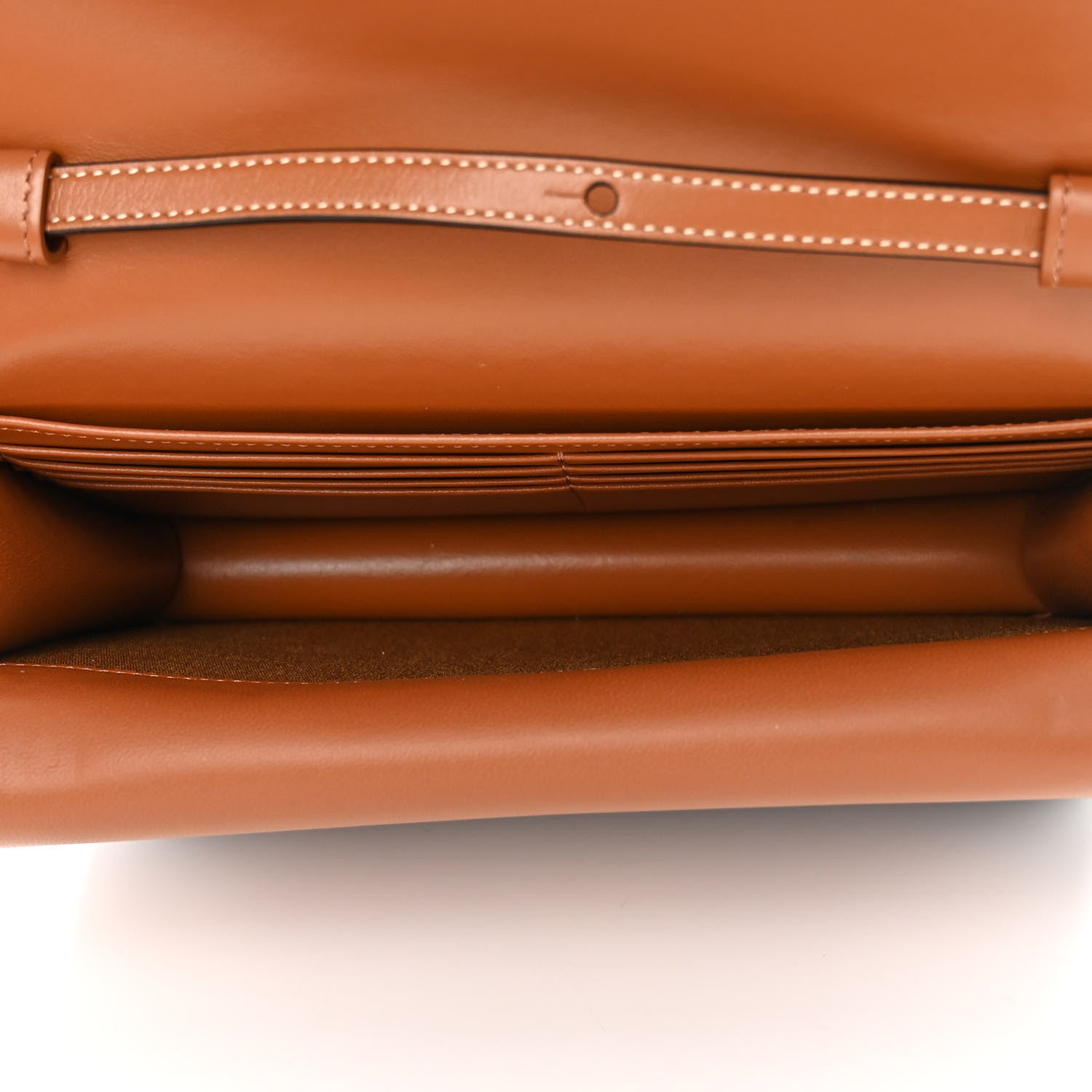 Celine Triomphe Canvas Lambskin Wallet On Strap Tan 5 of 12