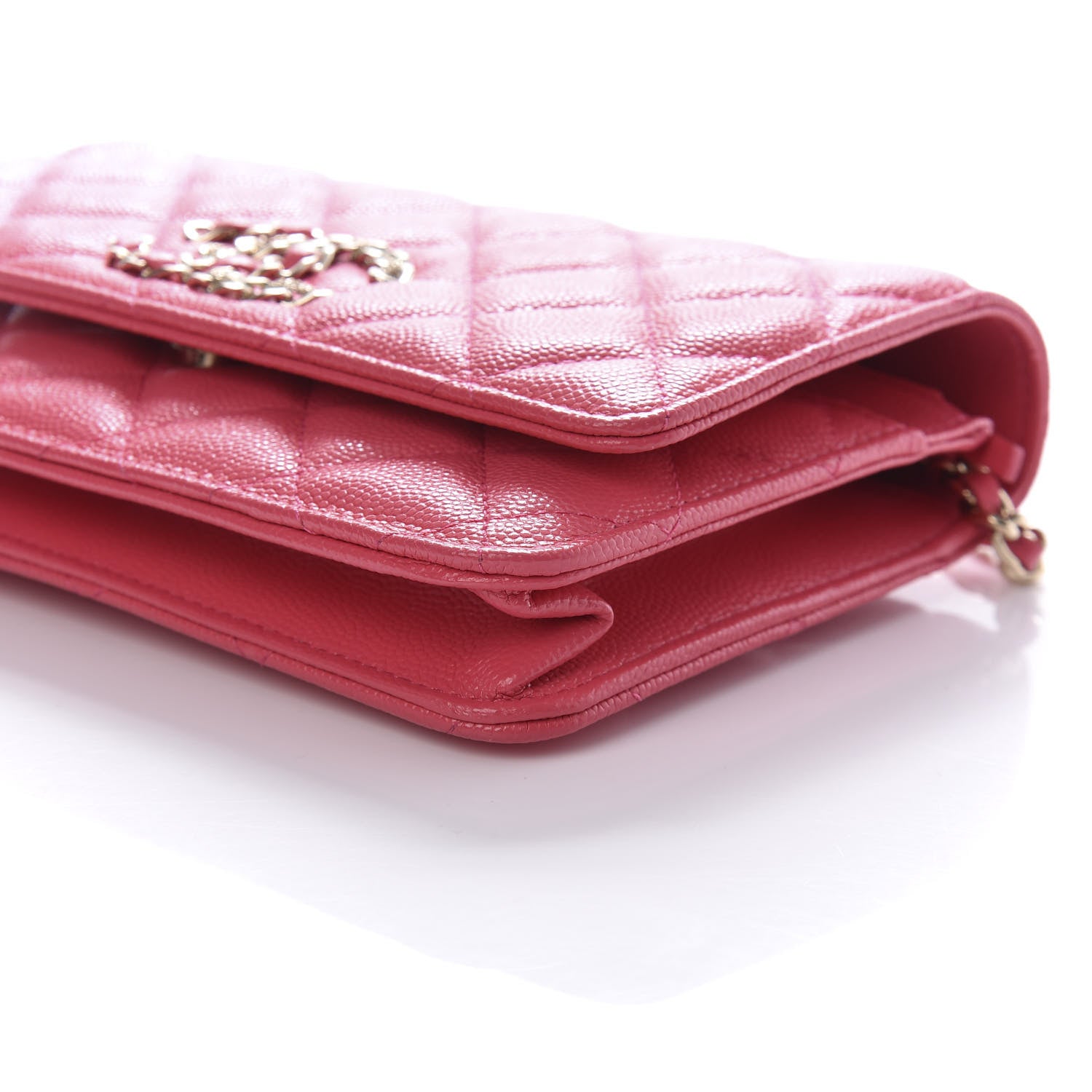 Chanel Caviar Quilted French New Wave Chain CC Wallet On Chain WOC Pink 10 of 12