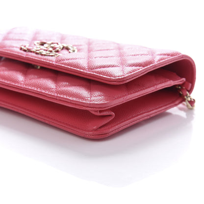 Chanel Caviar Quilted French New Wave Chain CC Wallet On Chain WOC Pink 10 of 12