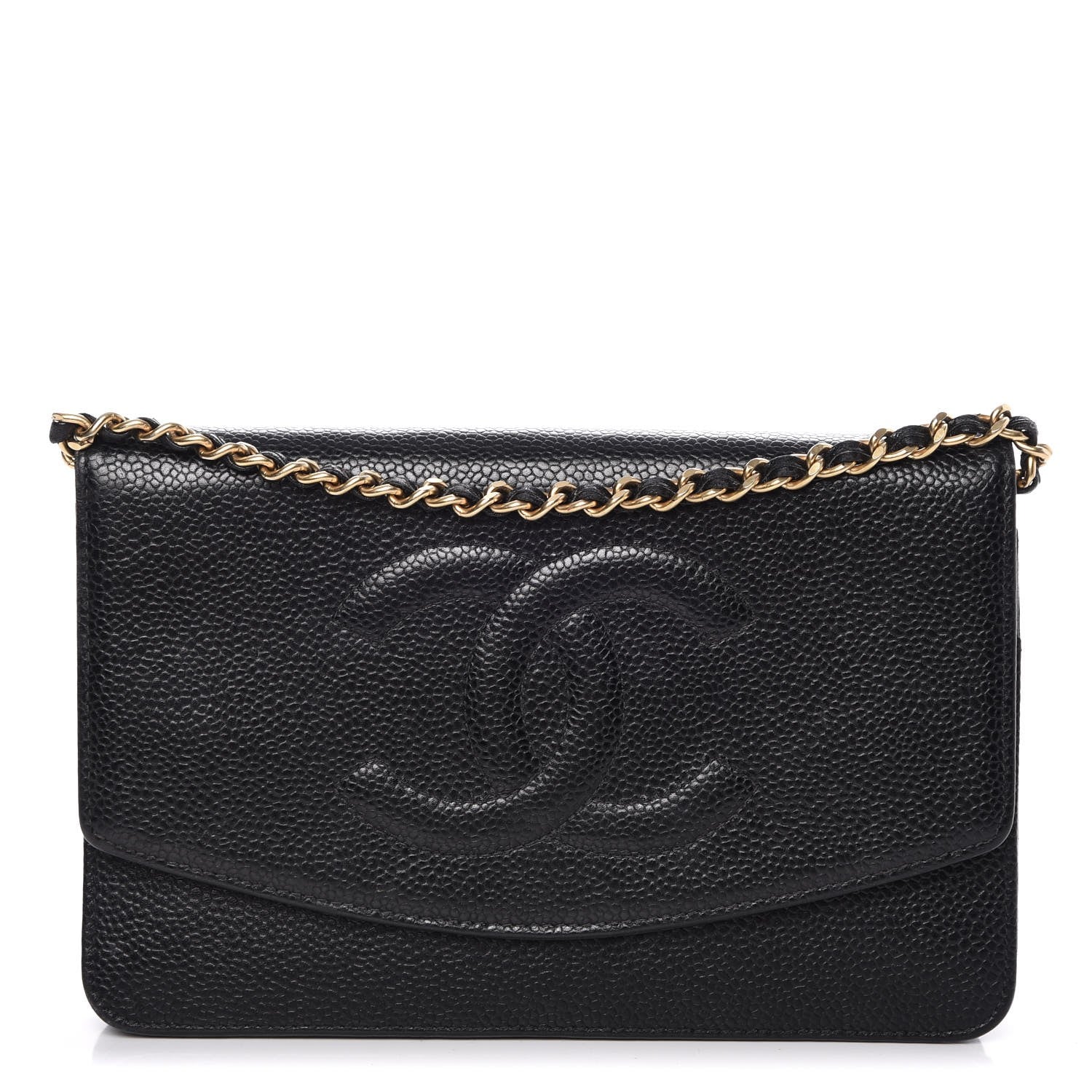 Chanel Caviar Timeless CC Wallet On Chain WOC Black 1 of 17