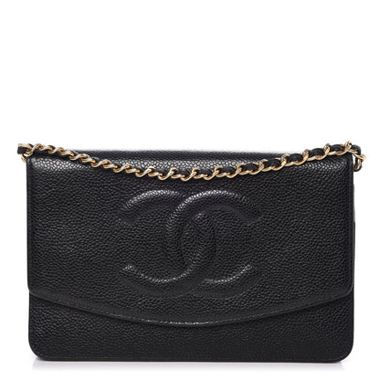 Chanel Caviar Timeless CC Wallet On Chain WOC Black 1 of 17