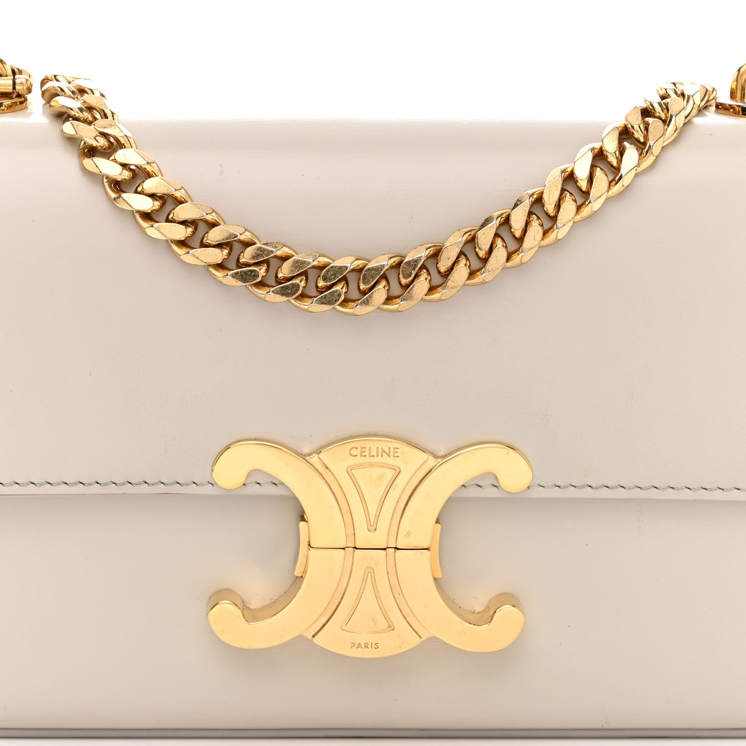 Celine Shiny Calfskin Triomphe Chain Shoulder Bag 8 of 12