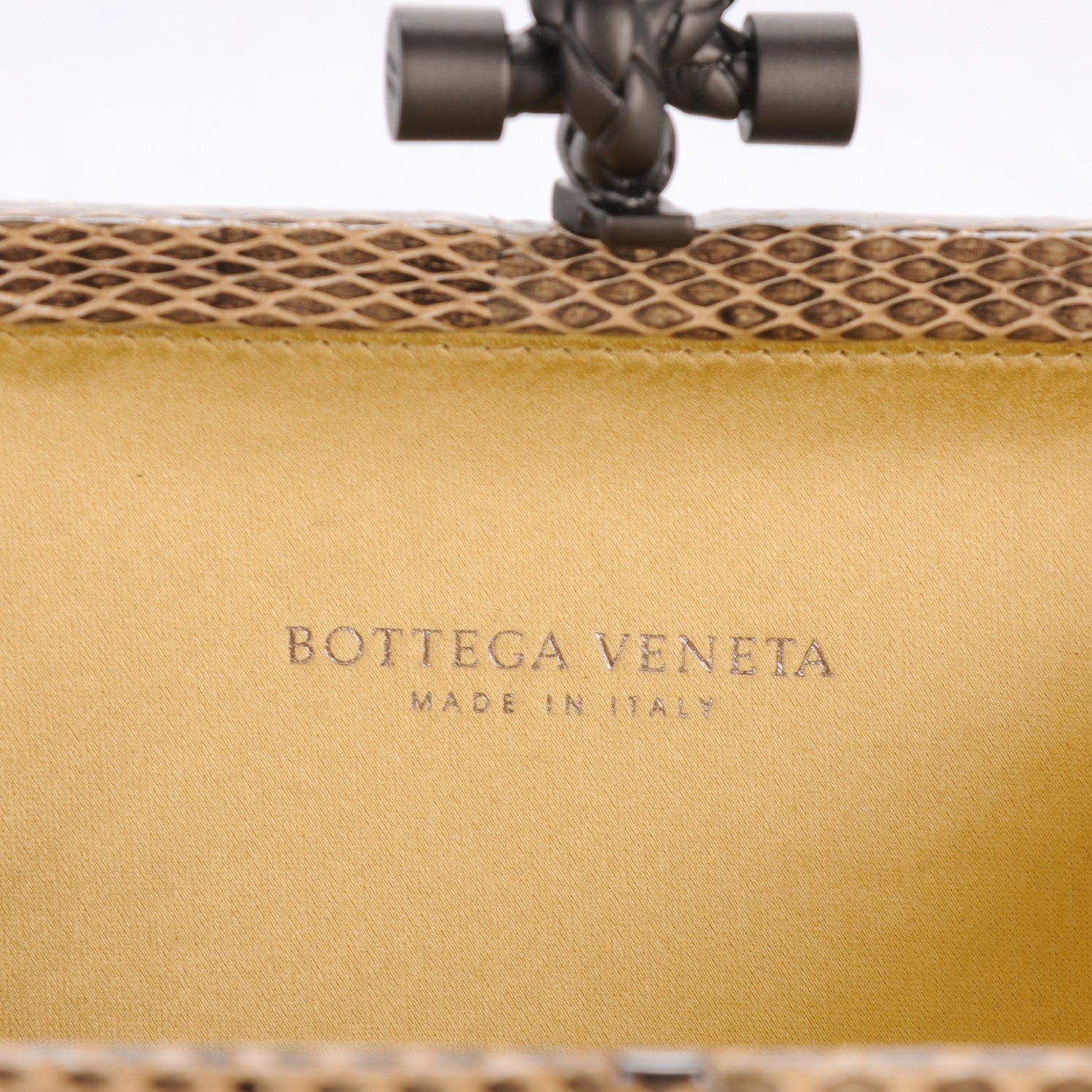 Bottega Veneta Satin Intreccio Impero Ayers Knot Clutch Banane 6 of 6