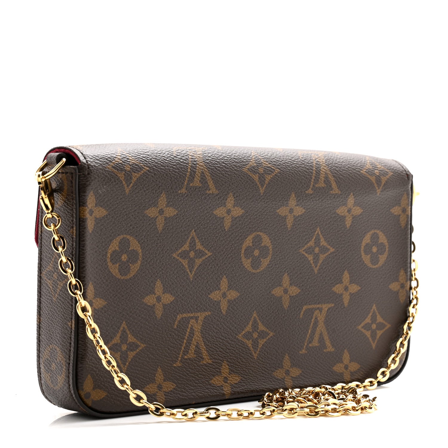 Louis Vuitton Monogram Pochette Felicie Chain Wallet Fuchsia 4 of 12