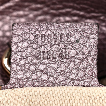 Gucci Metallic Pebbled Calfskin Medium Soho Chain Shoulder Bag Purple 7 of 13