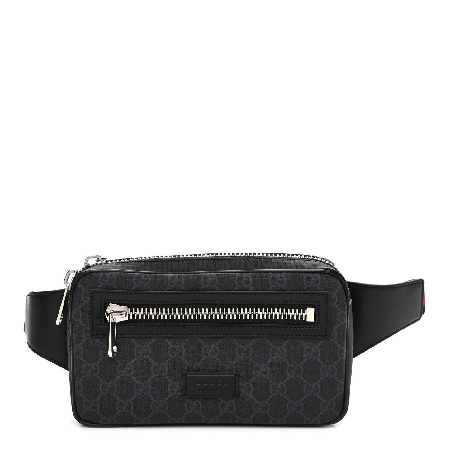 Soft GG Supreme Monogram Web Belt Bag Black Grey