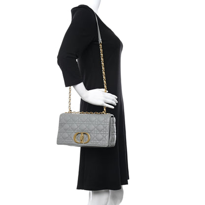 Christian Dior Calfskin Cannage Medium Caro Bag Grey 2 of 10