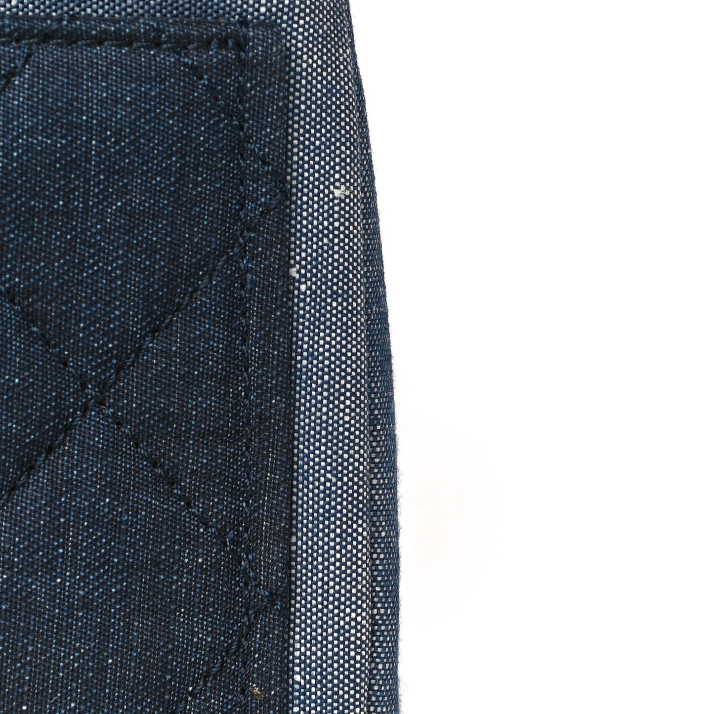 Denim Quilted Small Medallion Flap Blue