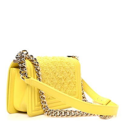 Chanel Lambskin Tweed Small Boy Flap Yellow 3 of 10