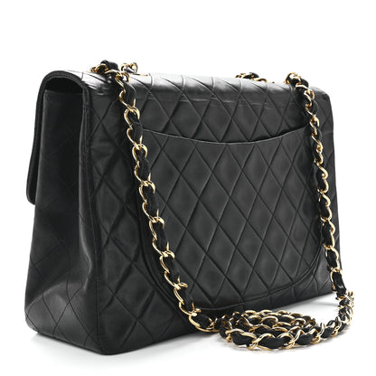 Chanel Lambskin Quilted XL Jumbo Single Flap Black 3 of 12