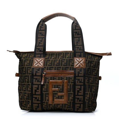 Fendi Zucca Vitello Patchwork Shoulder Bag Tobacco Sabbia 1 of 9