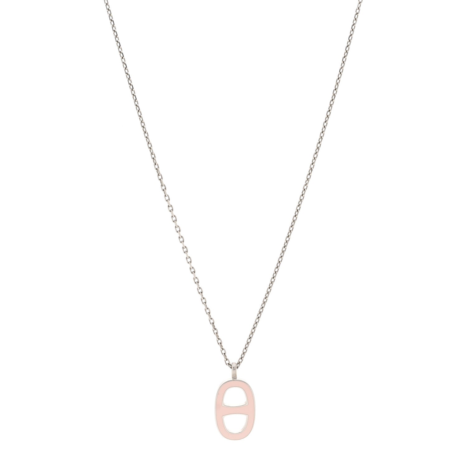 Hermes Laquered Iliade Pendant Necklace Pink 1 of 6