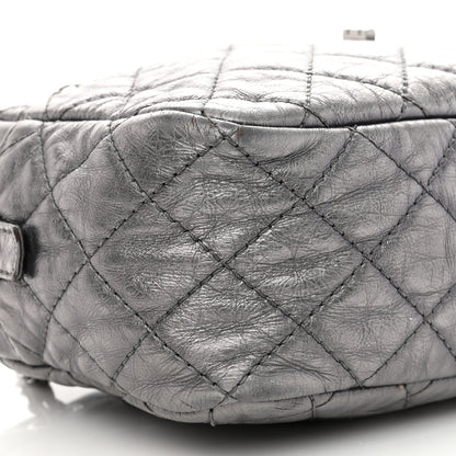 Chanel Metallic Aged Calfskin Quilted Medium Reissue Camera Case Dark Silver 9 of 12