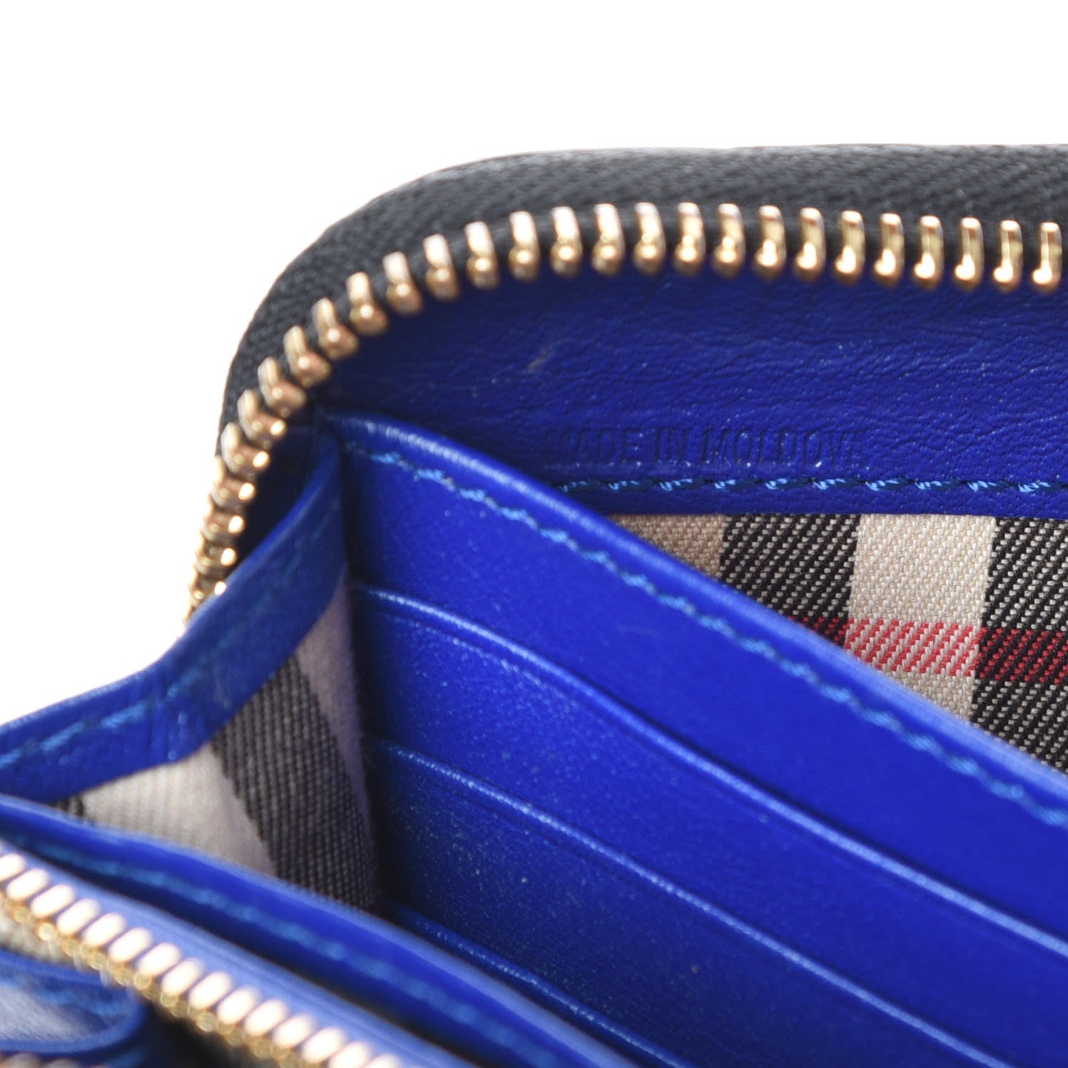 Burberry Calfskin Ziggy Zip Around Wallet Brilliant Blue 7 of 10