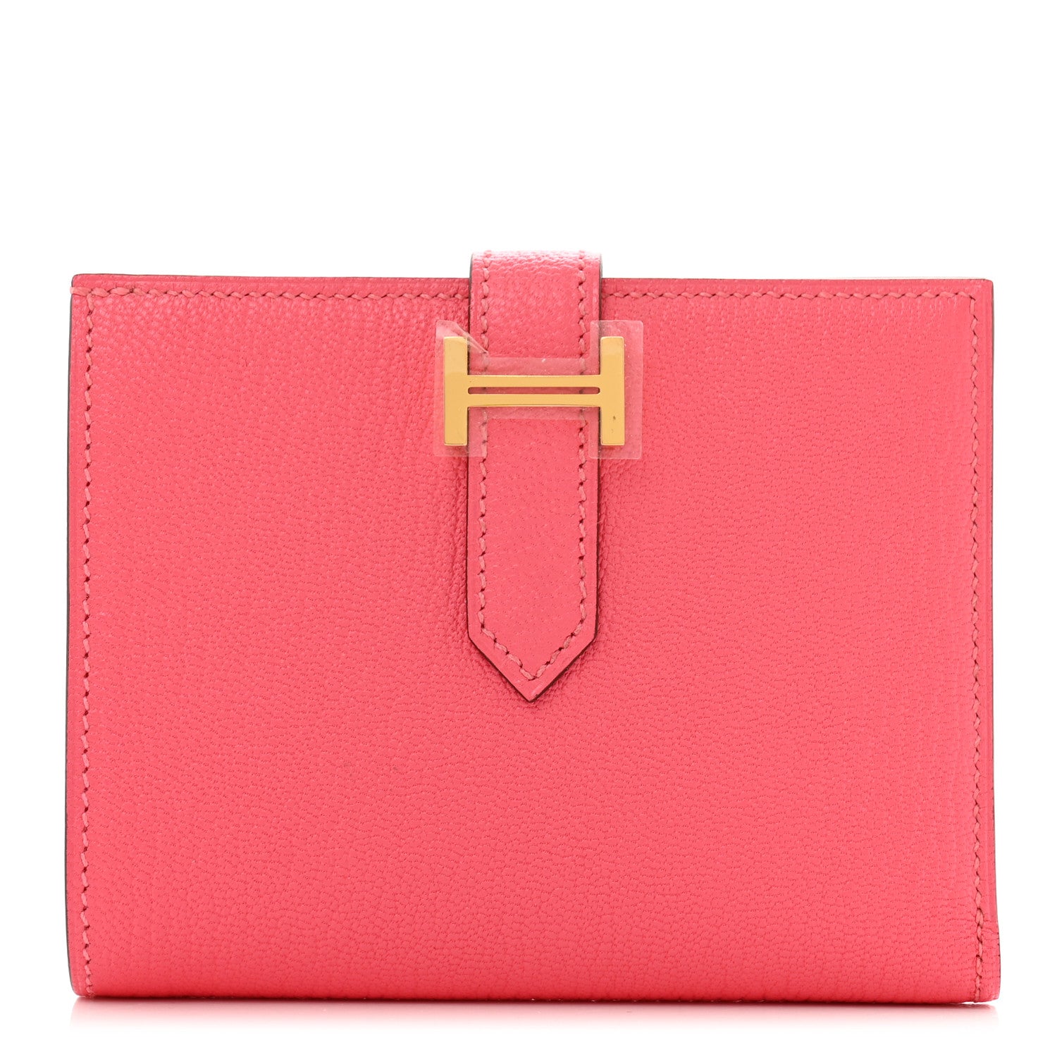 Hermes Chevre Mysore Bearn Compact Wallet Rose Lipstick 1 of 7