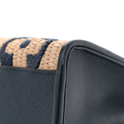 Louis Vuitton Raffia Calfskin Monogram Giant Onthego MM Blue 11 of 11