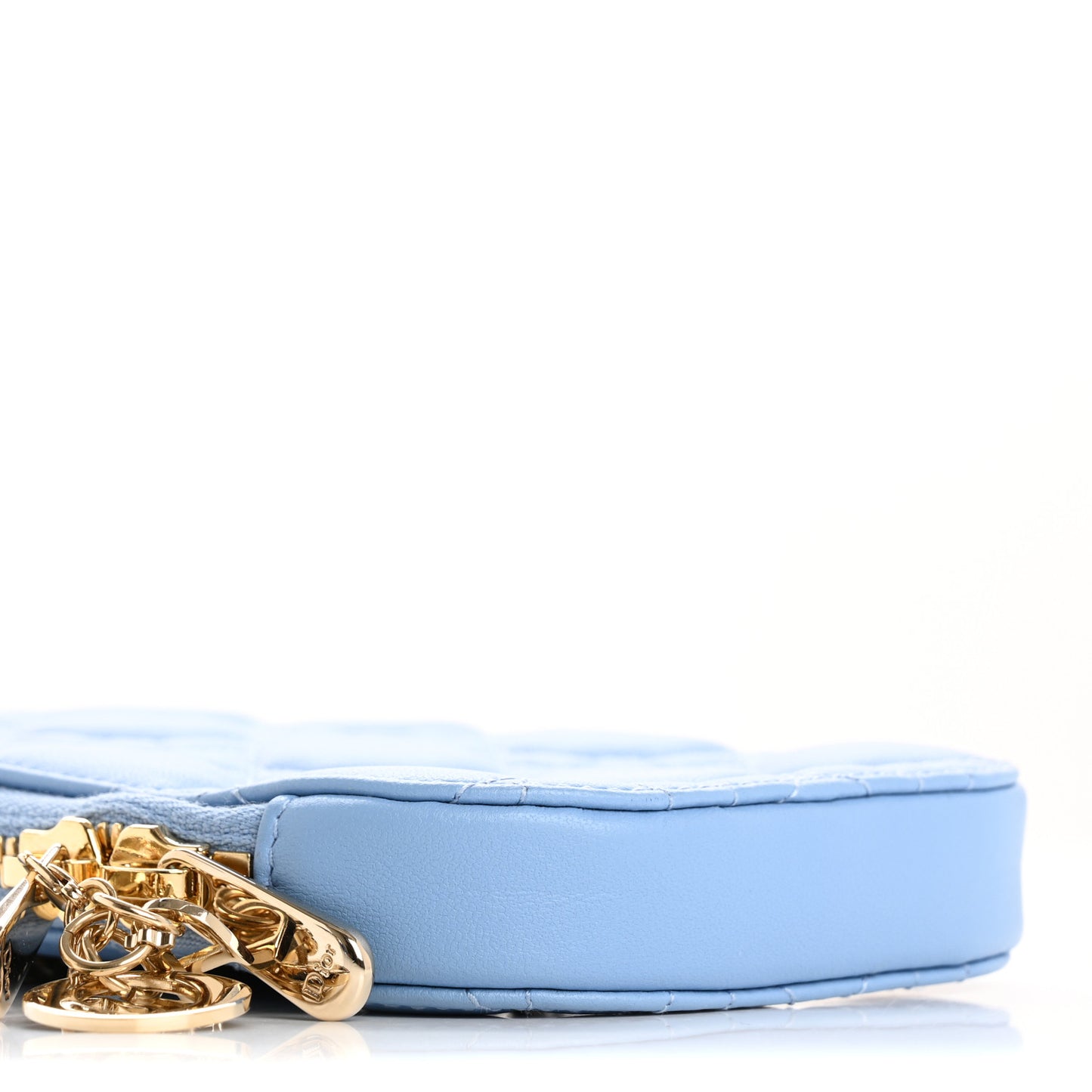 Lambskin Cannage Lady Dior Phone Holder Denim Blue
