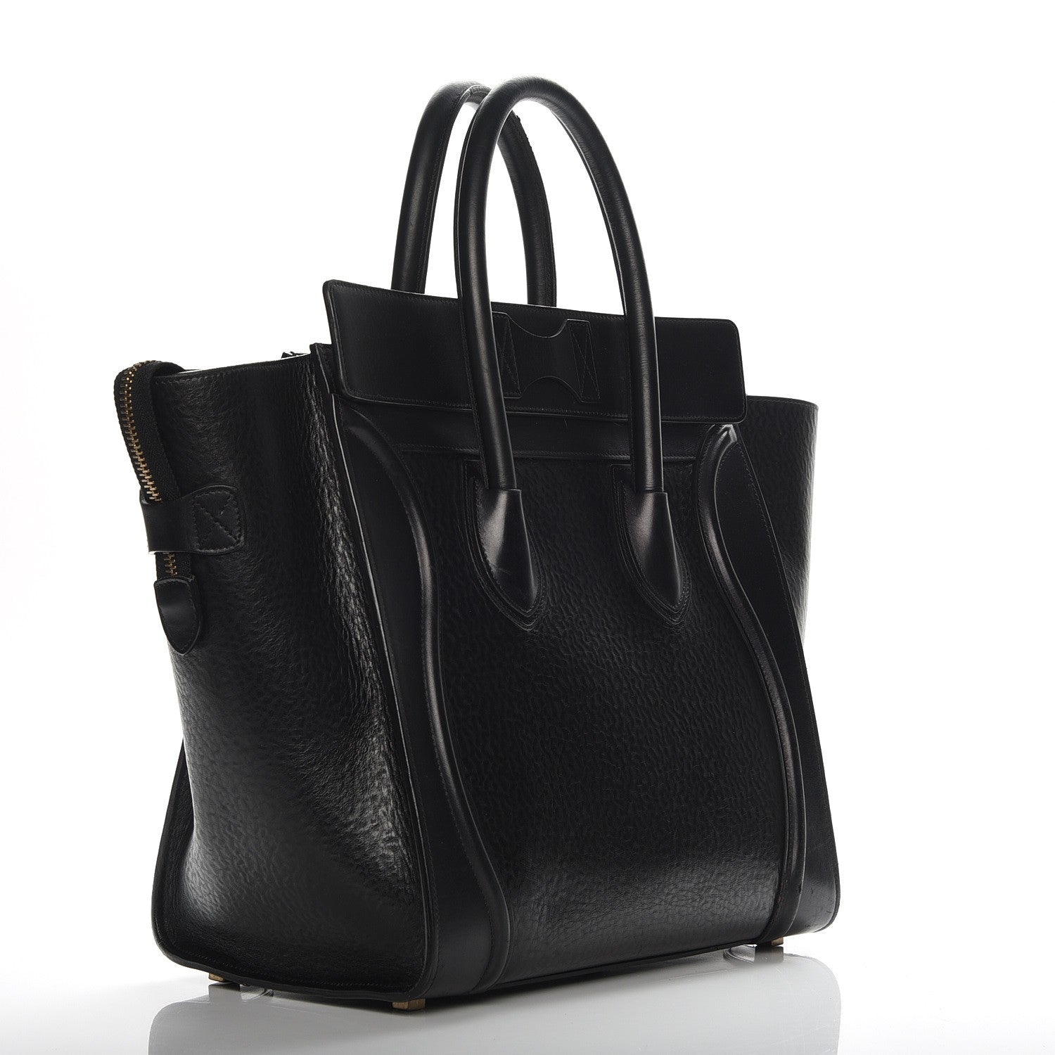 Celine Calfskin Astrakhan Embossed Mini Luggage Black 2 of 22