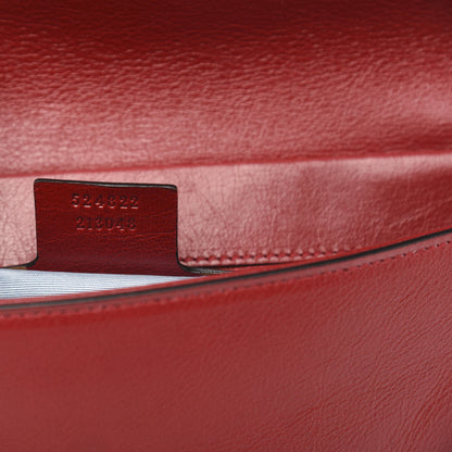 Gucci Calfskin Diagonal GG Medium Thiara Double Envelope Shoulder Bag Black Red 8 of 11