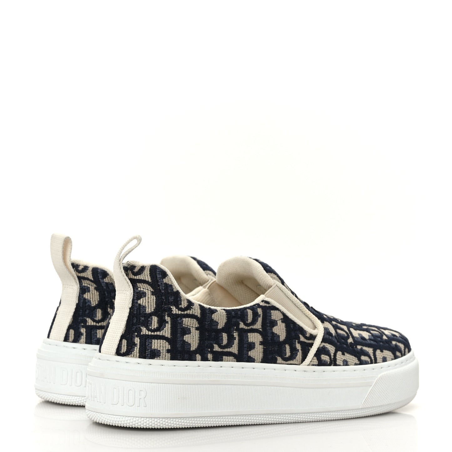 Canvas Oblique Embroidered Womens Solar Slip On Sneakers 36.5 Deep Blue