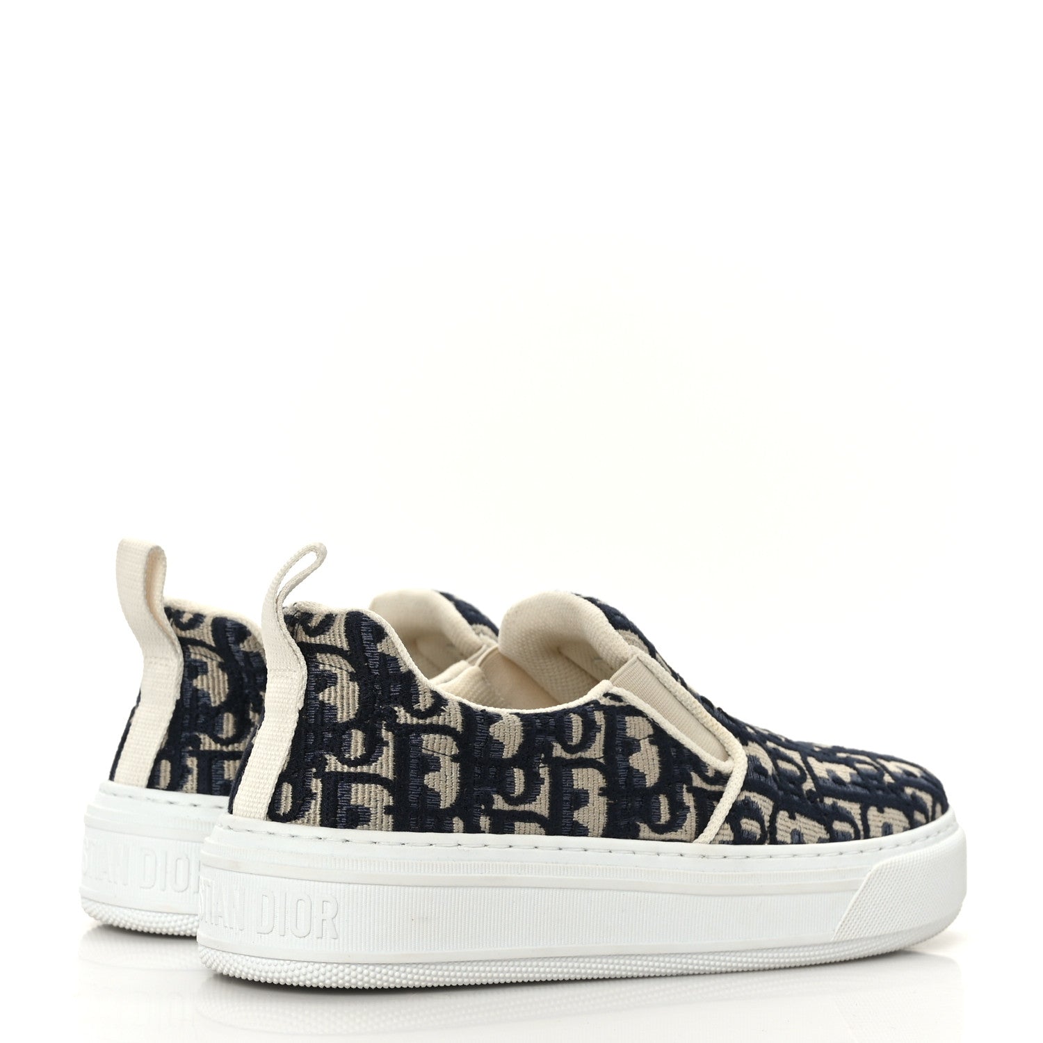 Christian Dior Canvas Oblique Embroidered Womens Solar Slip On Sneakers 36.5 Deep Blue 4 of 8