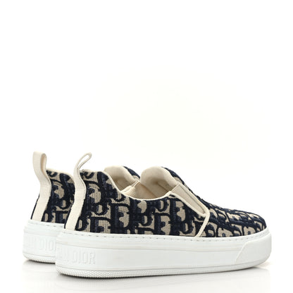 Christian Dior Canvas Oblique Embroidered Womens Solar Slip On Sneakers 36.5 Deep Blue 4 of 8