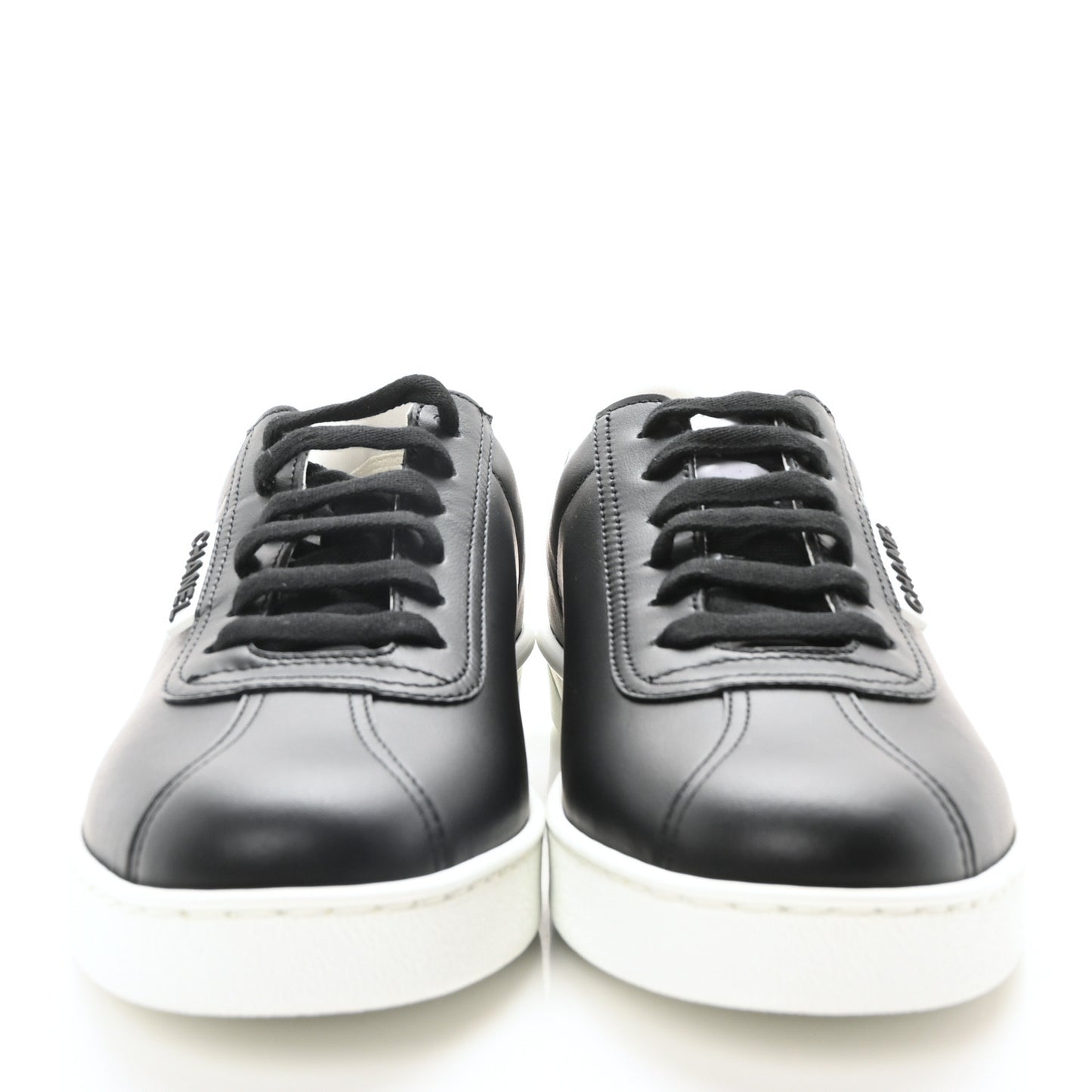 Calfskin CC Womens Sneakers 37.5 Black
