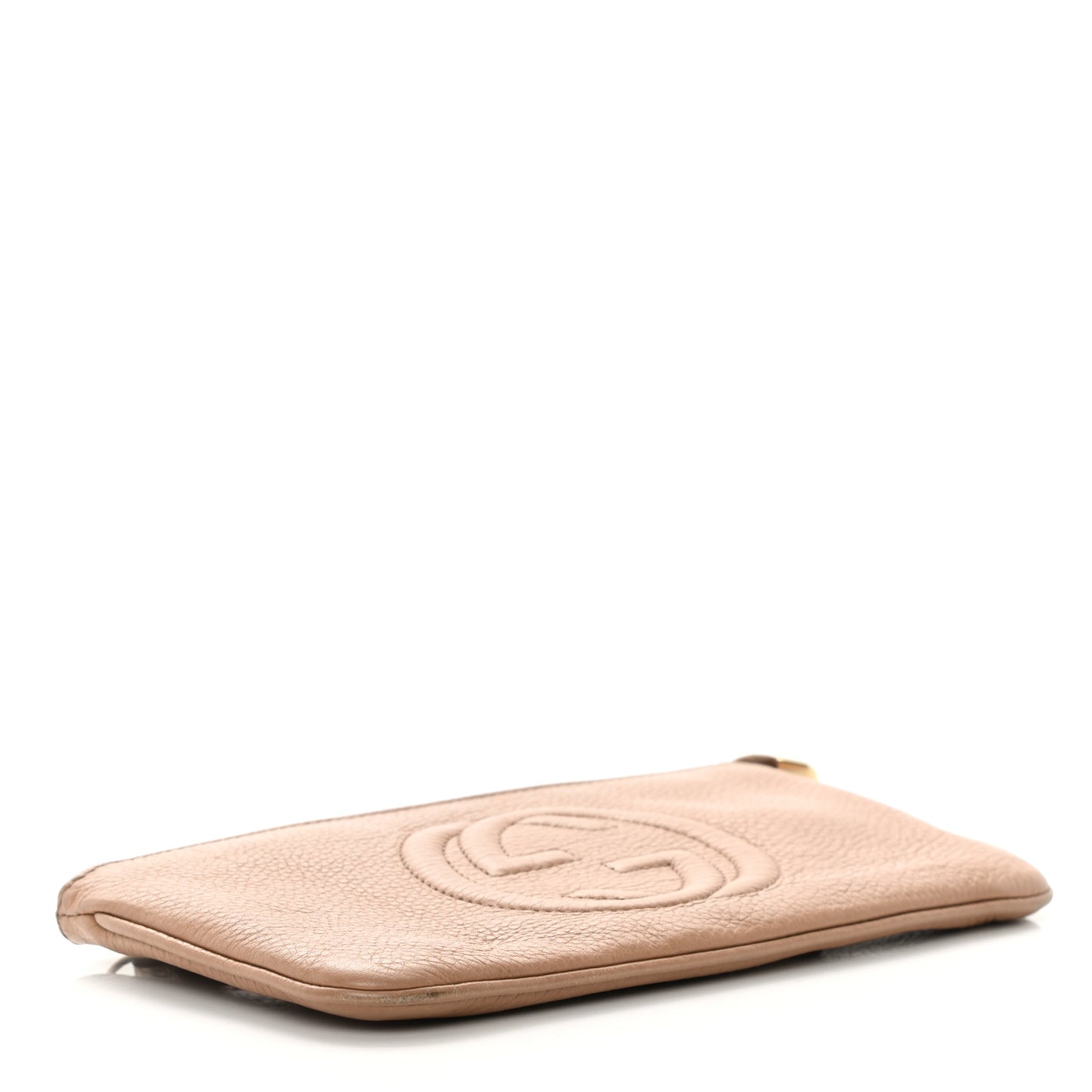Pebbled Calfskin Soho Wristlet Camelia