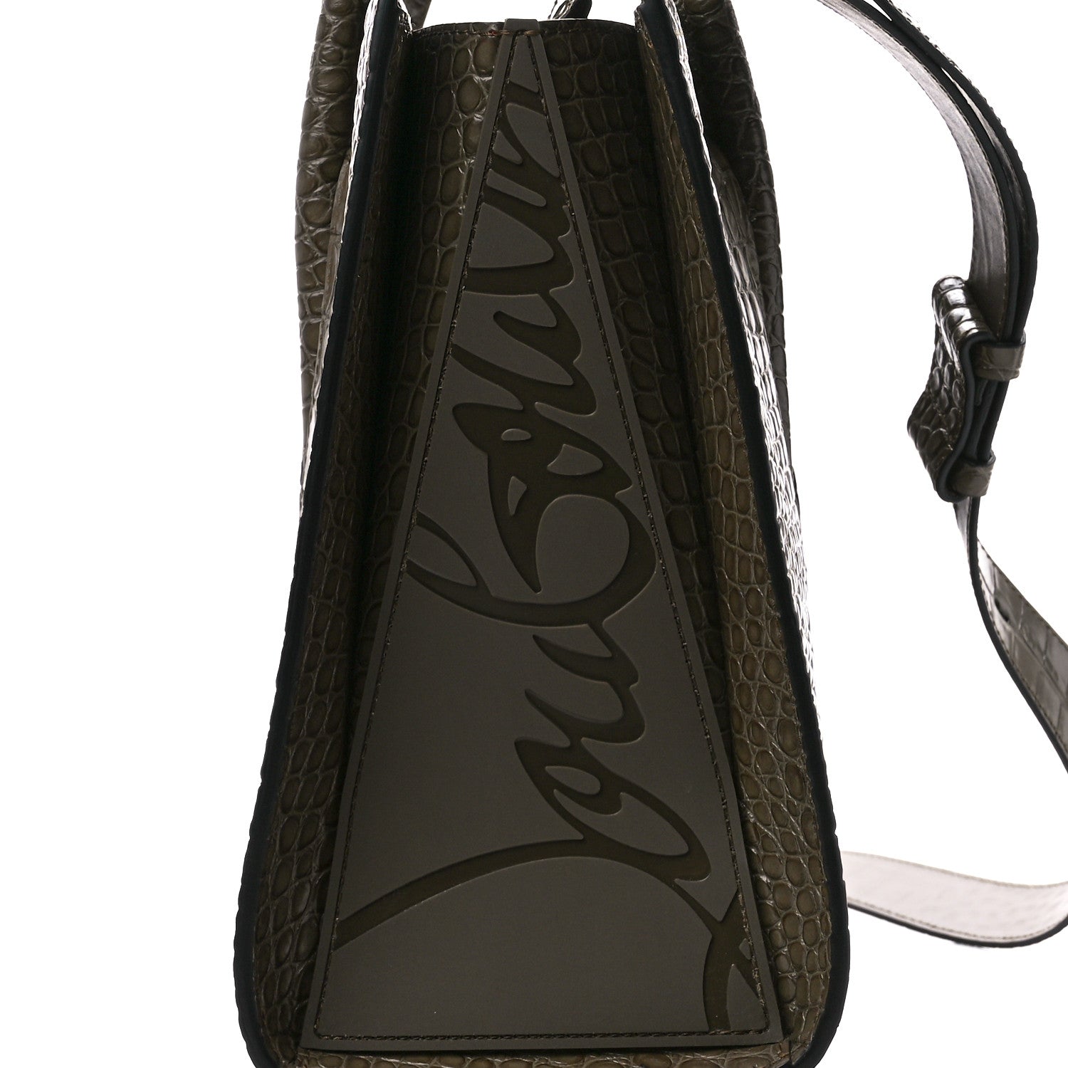 Christian Louboutin Calfskin Crocodile Embossed Medium Paloma Silex 9 of 13