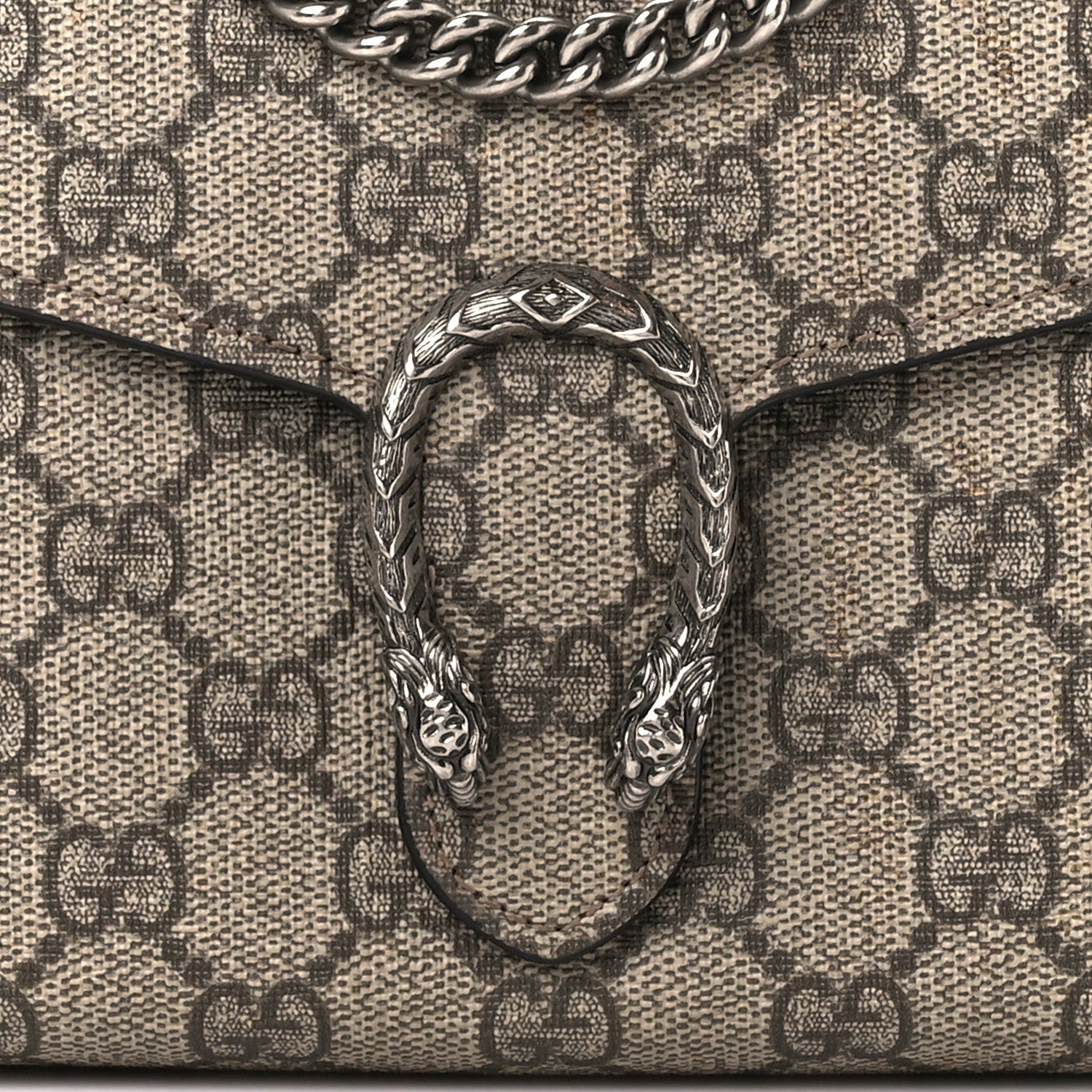 Gucci GG Supreme Monogram Mini Dionysus Chain Wallet Beige Black 8 of 14