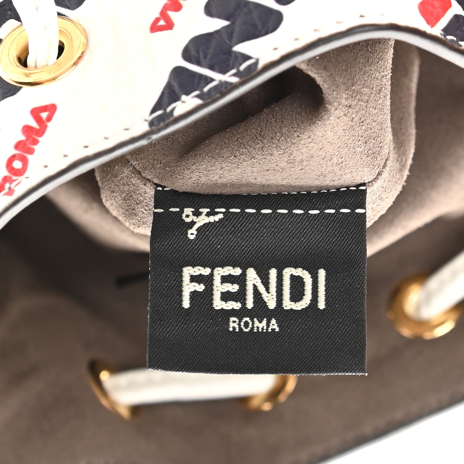 Fendi X FILA Vitello F is Fendi Mania Mini Mon Tresor Bucket Bag White 8 of 11