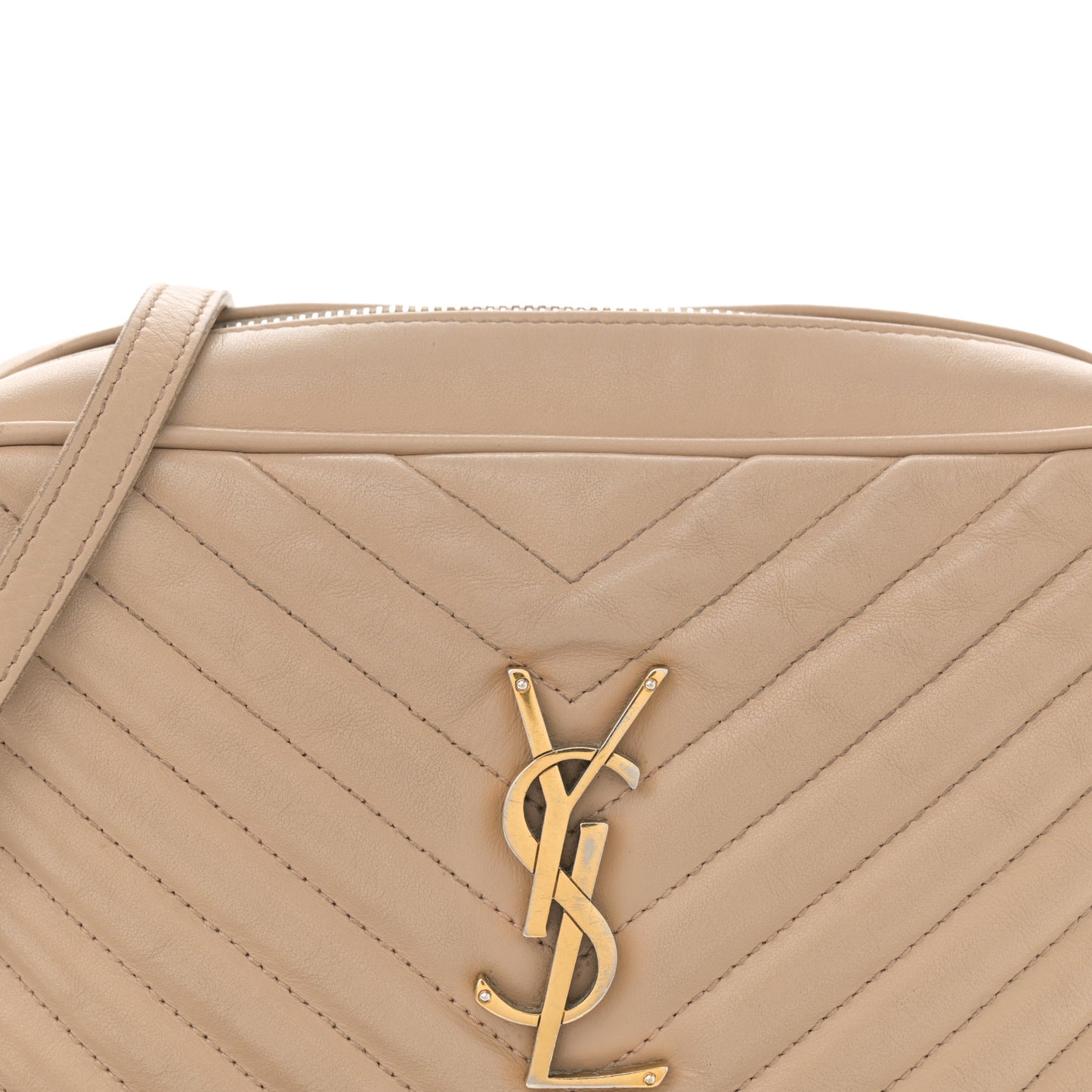Calfskin Matelasse Monogram Lou Camera Bag Dark Beige