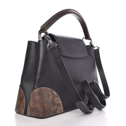 Louis Vuitton Taurillon Watersnake Capucines PM Black 3 of 8