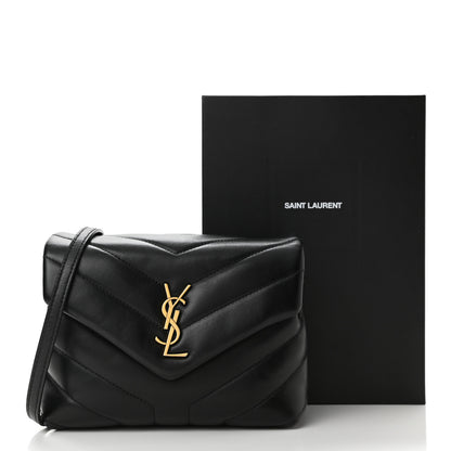 Saint Laurent Calfskin Y Quilted Monogram Toy Loulou Crossbody Bag Black 11 of 11