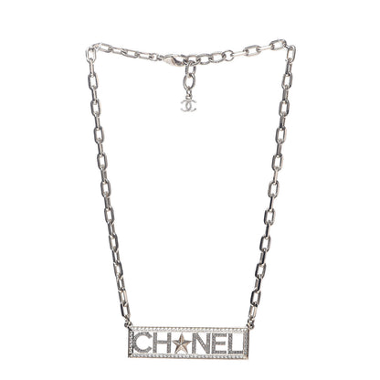 Chanel Crystal Chain Short Logo Necklace Gold 3 of 6